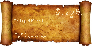 Dely Ábel névjegykártya