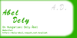 abel dely business card